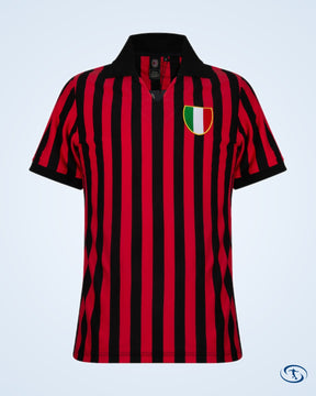 AC Milan Retro Home Rivera 10 Shirt 1963 (Retro Flock Printing) - Men's | Sant Sport
