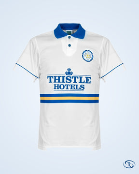 Score Draw Leeds United Home Speed 11 Retro Shirt 1993-1995 (Retro Flock Printing) - Men's | Sant Sport