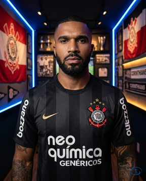 Corinthians Jersey Away Retro 2010 Men's Nike - Black - Badge Close-Up | Sant Sport