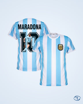 Argentina Home Retro Maradona 10 Shirt 1986 (Gallery Printing) - Men's