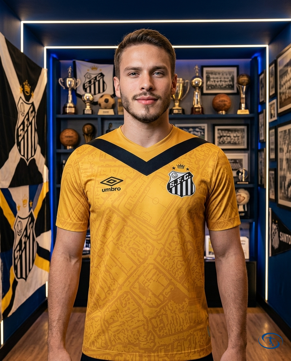 Camisa Peixão Third 2024/25 - Torcedor Umbro Masculino - Amarelo - Front View | Sant Sport