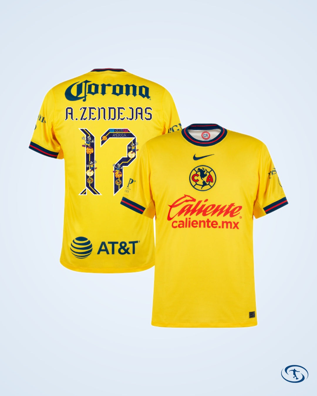 Club America Home Henry 21 Shirt 2024-2025 (Die De Muertos Fan Style Printing) - Men's