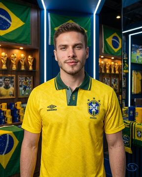 Camisa Seleção Brasileira Retrô Home 1991/93 Torcedor Nike Masculina - Amarelo - Front View | Sant Sport