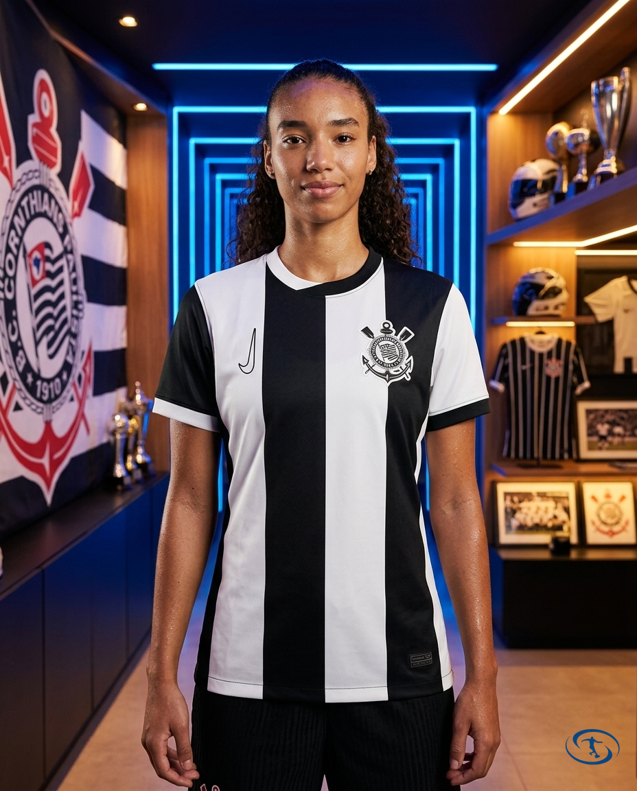 Corinthians III Jersey 2024/25 - Women's Nike - Black e branco - Front View | Sant Sport