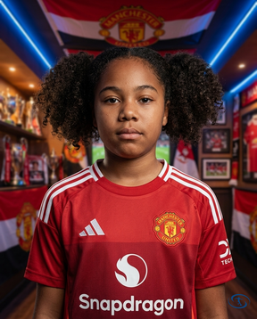 Conjunto Infantil Manchester United I 24/25 - Badge Close-Up | Sant Sport