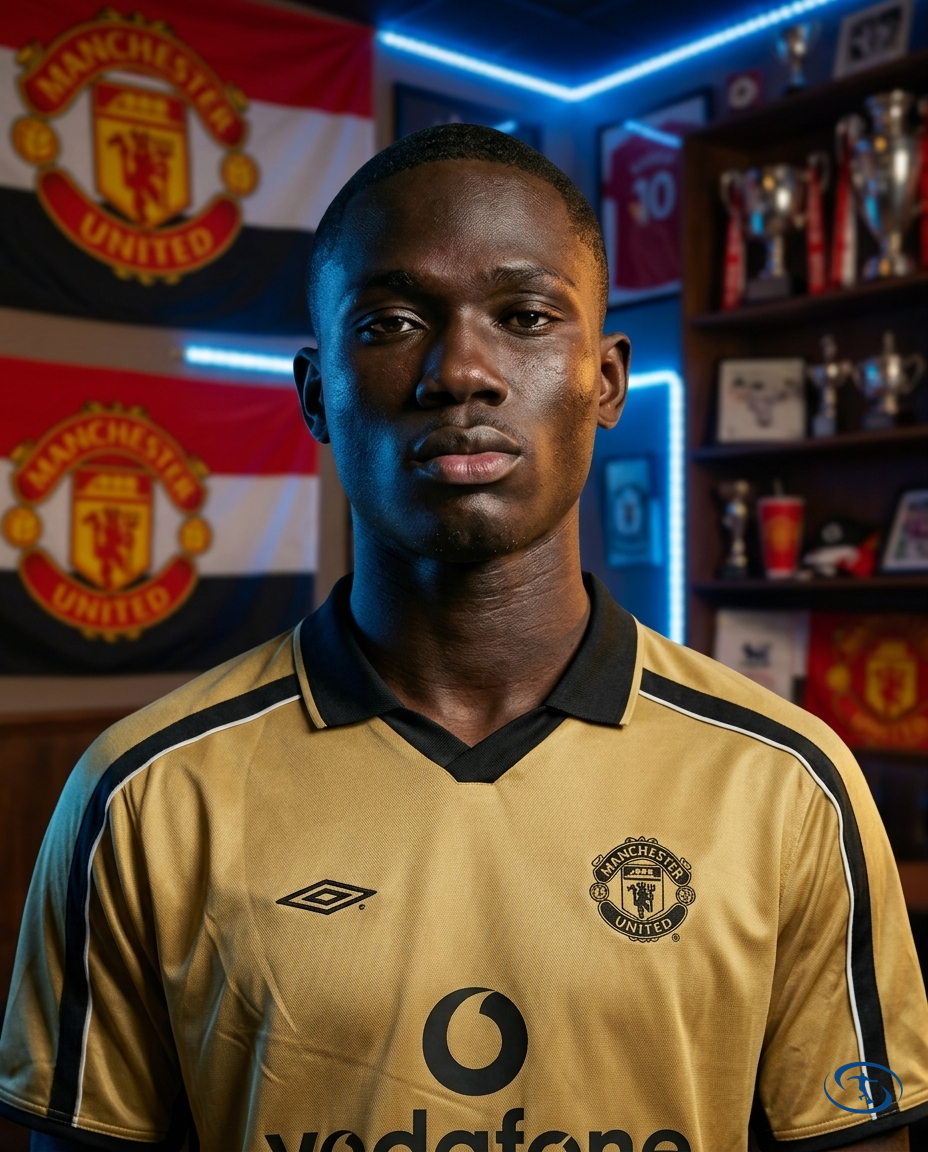 Camisa Manchester United Centenário Retrô 2001/02 - Dupla Face - Branco e Dourado - Badge Close-Up | Sant Sport