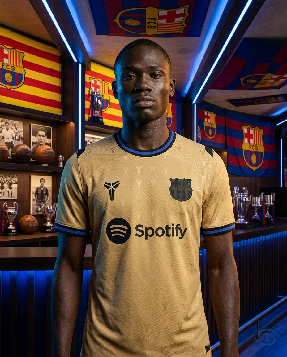 Camisa Barcelona X Kobe Bryant Away 25/26 Torcedor Nike Masculino - Amarelo - Front View | Sant Sport