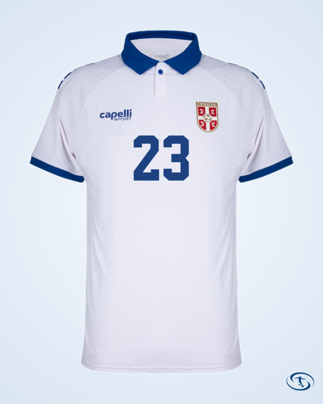Capelli Sport Serbia Authentic Away Vlahović 23 Shirt 2025-2026 (Fan Style Printing) - Men's | Sant Sport
