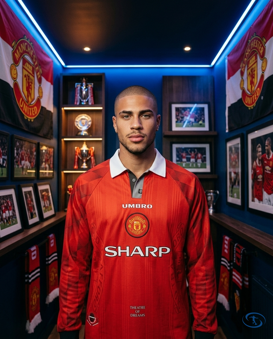 Camisa Manchester United Retrô Manga Longa 1996/97 Torcedor Umbro Masculina - Vermelho - Front View | Sant Sport
