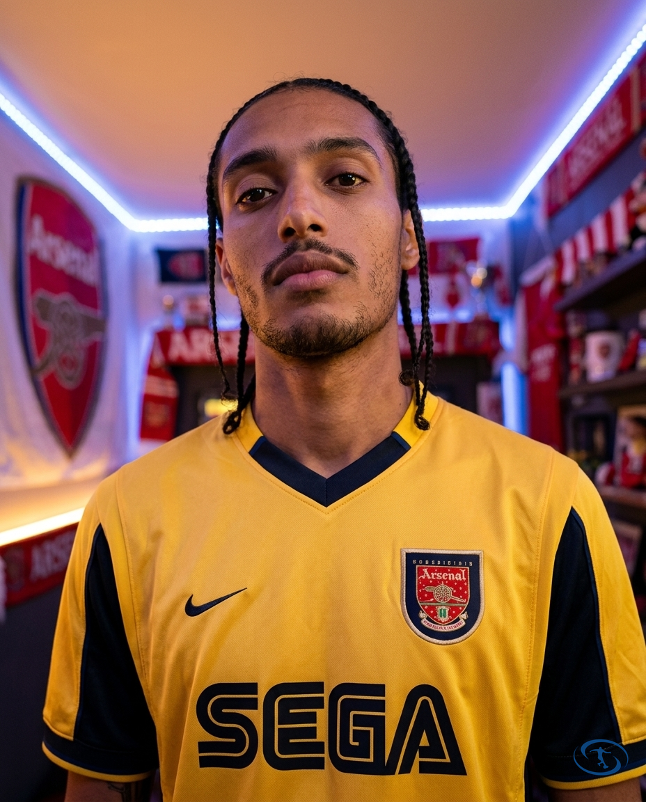 Camisa Arsenal Away Retrô 99/00 Torcedor Adidas Masculina - Amarelo - Badge Close-Up | Sant Sport
