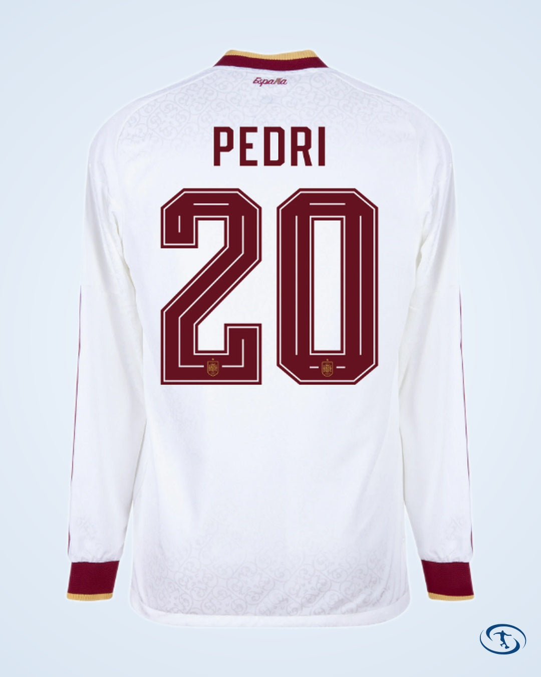 Spain Authentic Away L/S Pedri 20 Shirt 2026-2027 (Official Printing) - Men's