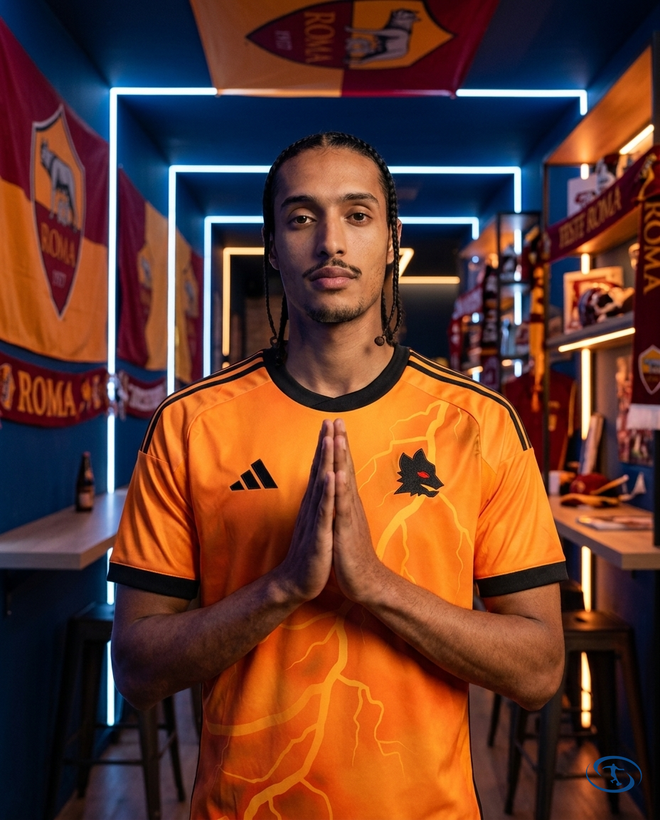 Camisa AS Roma Away 2025/26 - Torcedor Adidas Masculino - Laranja - Side View | Sant Sport