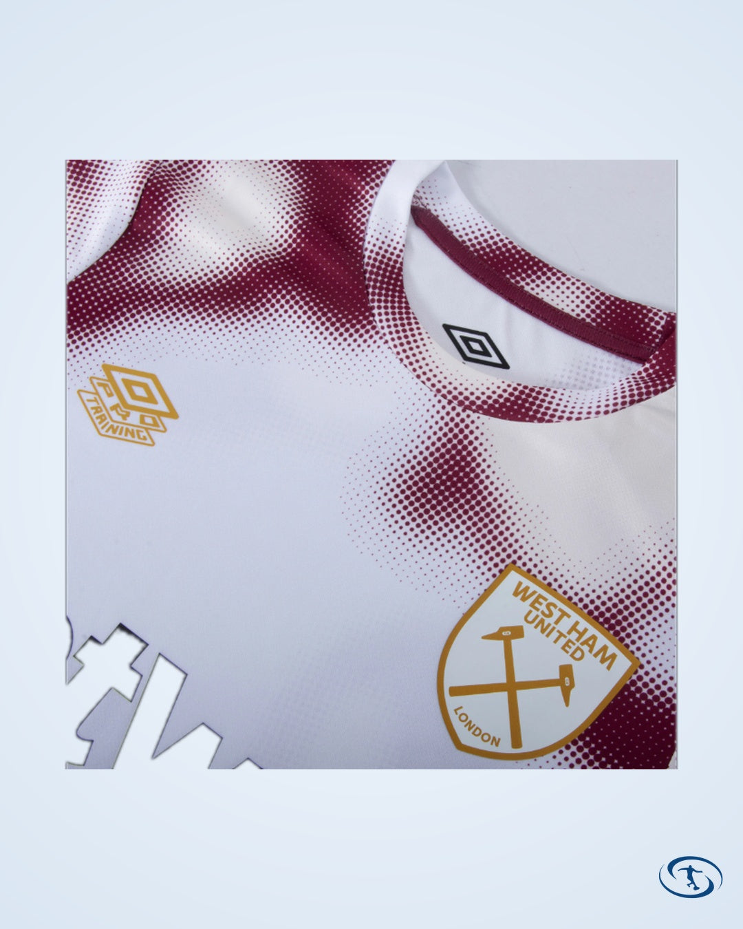 West Ham Pre-Match Warm Up Shirt - White/New Claret 2024-2025 - Men's