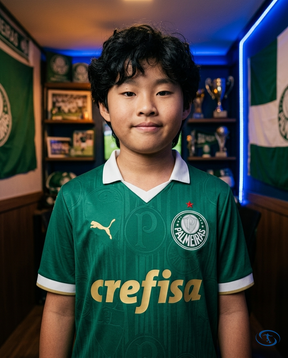 Palmeiras Kids Kit Home 2024/25 - Puma - Green - Badge Close-Up | Sant Sport