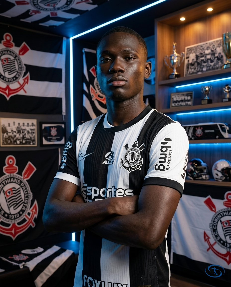 Corinthians Jersey Third w/ Sponsors 2024/25 Player Version Nike Men's - Black & White - Side View | Sant Sport