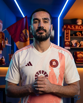 Camisa AS Roma Away 24/25 - Torcedor Adidas Masculino - Branco - Badge Close-Up | Sant Sport