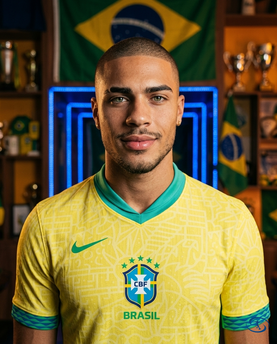 Camisa Seleção Brasileira I Home 24/25 - Torcedor Nike Masculina - Amarelo - Badge Close-Up | Sant Sport
