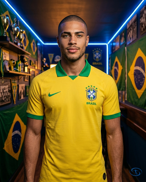 Camisa Seleção Brasileira Retrô 2019 Torcedor Nike Masculina - Amarelo - Front View | Sant Sport