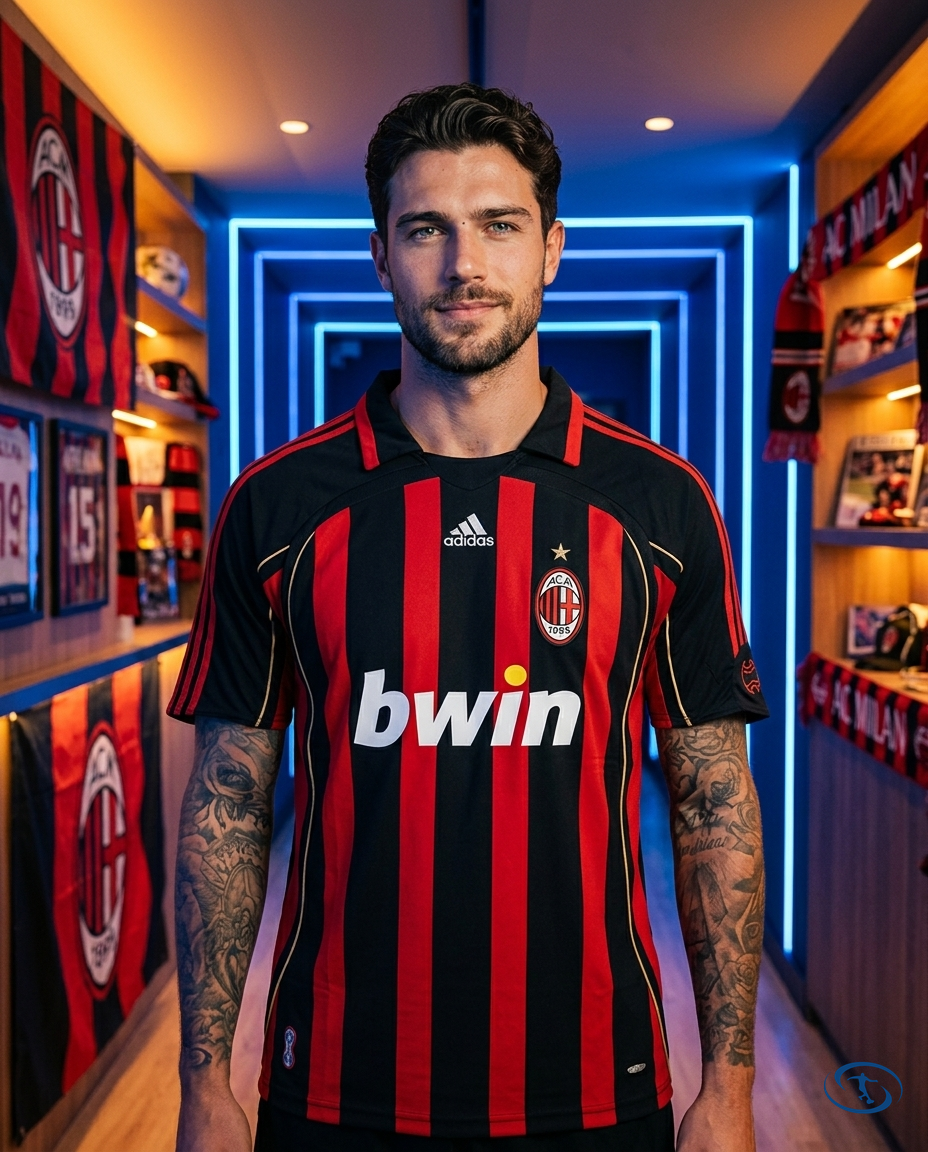 Camisa AC Milan Retrô 2006/07 Torcedor Adidas Masculina - Vermelho - Front View | Sant Sport