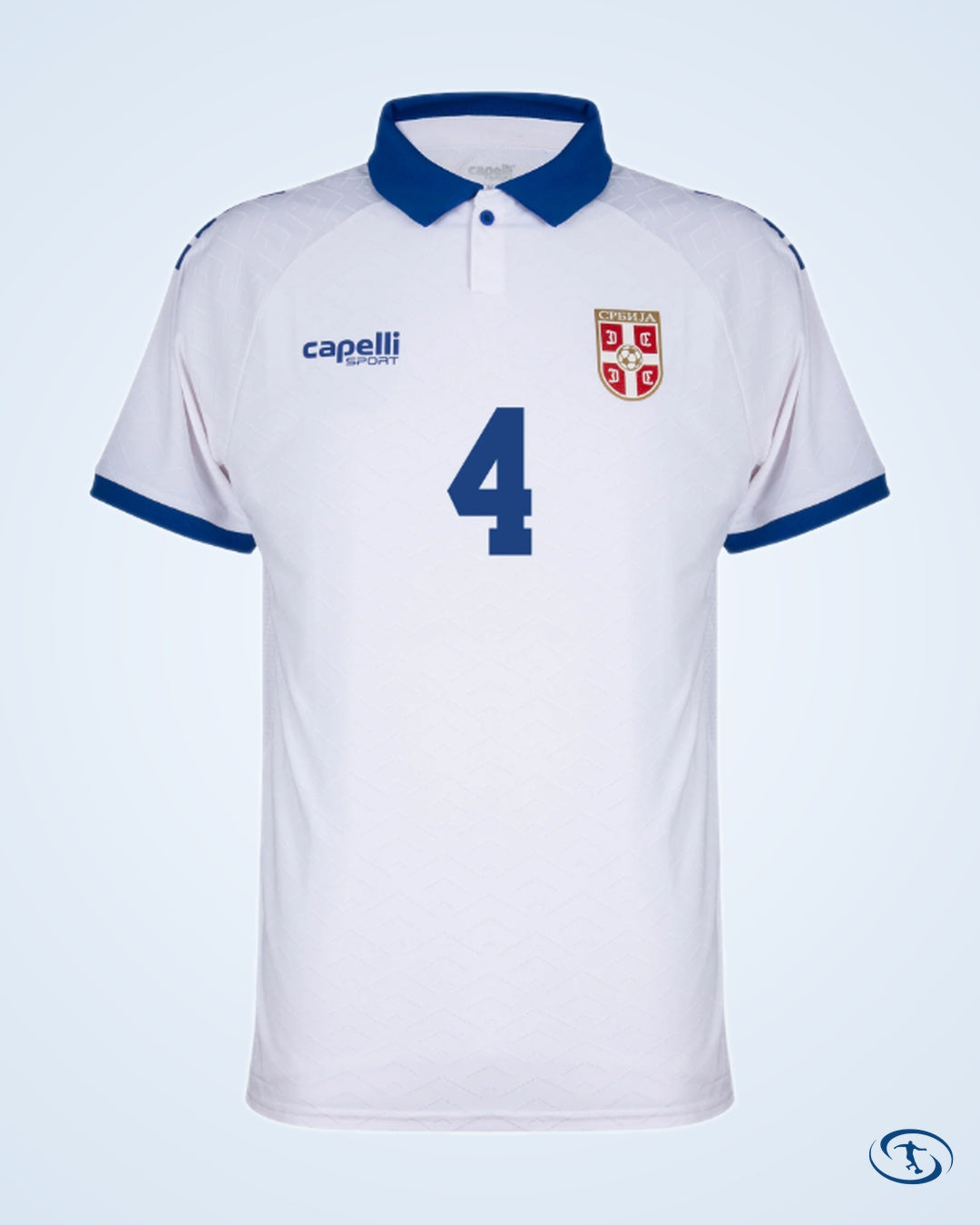 Capelli Sport Serbia Authentic Home Milenković 4 Shirt 2025-2026 (Fan Style Printing) - Men's | Sant Sport