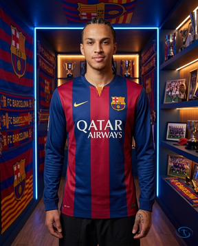 Camisa Barcelona Retrô Manga Longa 2014/15 Torcedor Nike Masculina - Front View | Sant Sport