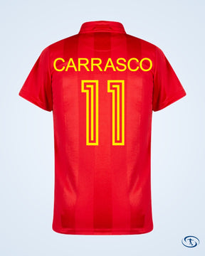 Spain Home Carrasco 11 Retro Shirt Euro 1984 (Retro Flock Printing) - Men's