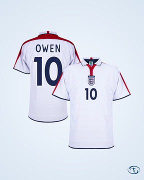 Score Draw England Retro Home Rooney 9 Shirt 2004-2005 (Retro Flex Printing) - Mens