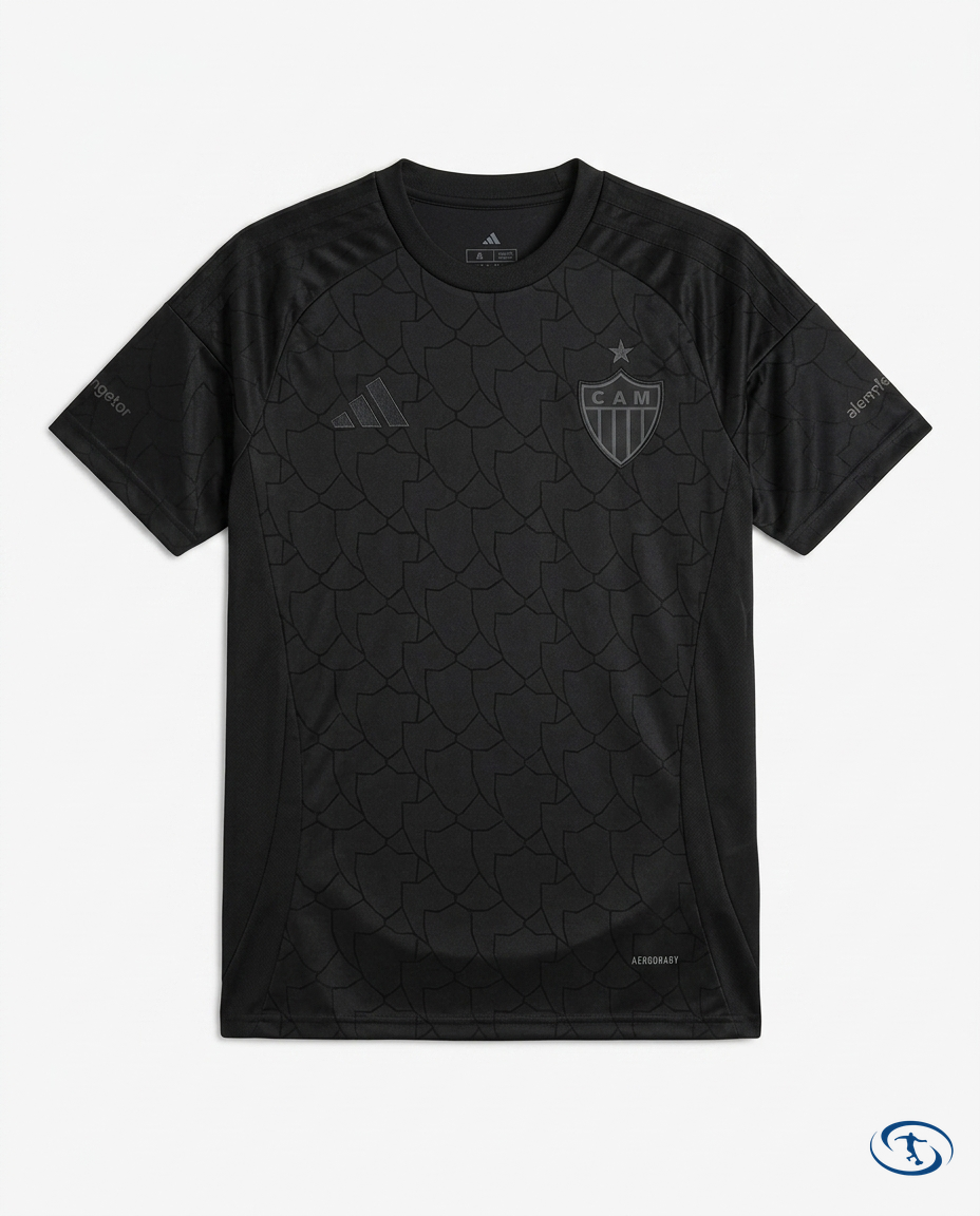 Atletico Mineiro All Black Jersey 2025/26 - Packshot | Sant Sport