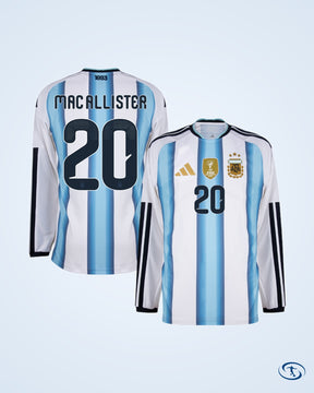 Argentina Authentic Home L/S Player Number Shirt 2026-2027 (Official Printing) - Men's