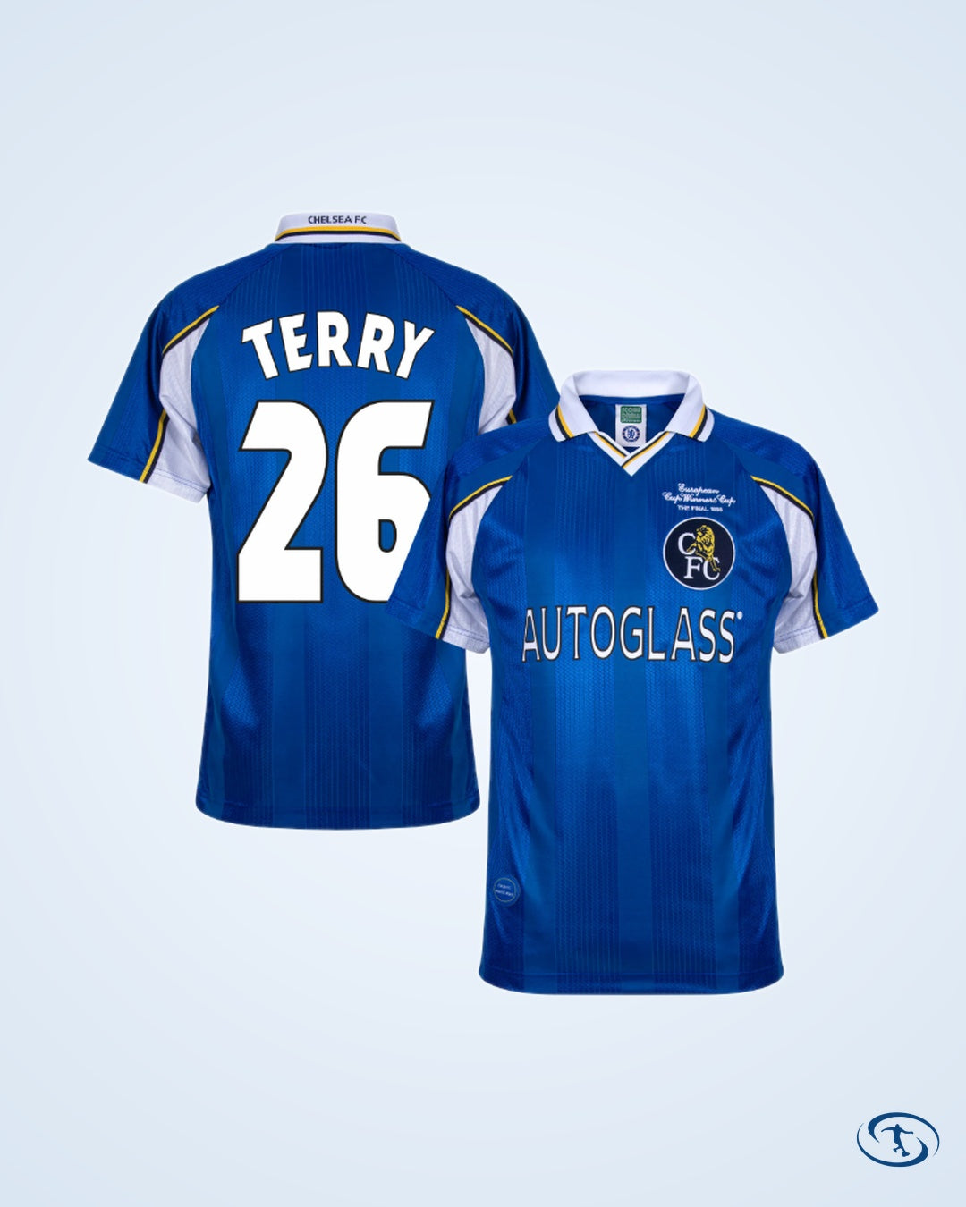 Score Draw Chelsea Retro Home ECWC Flo 19 Shirt 1998-1999 (Retro Flex Printing) - Men's