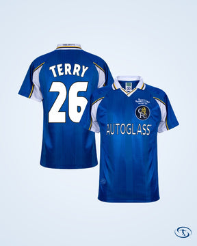 Score Draw Chelsea Retro Home ECWC Flo 19 Shirt 1998-1999 (Retro Flex Printing) - Men's