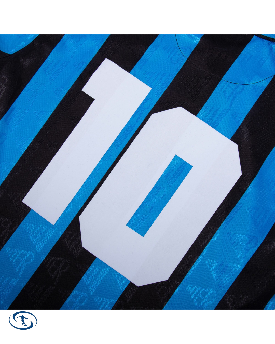 Inter Milan Home No.10 (Bergkamp) Retro Shirt 1993-1994 (Retro Flock Printing) - Men's