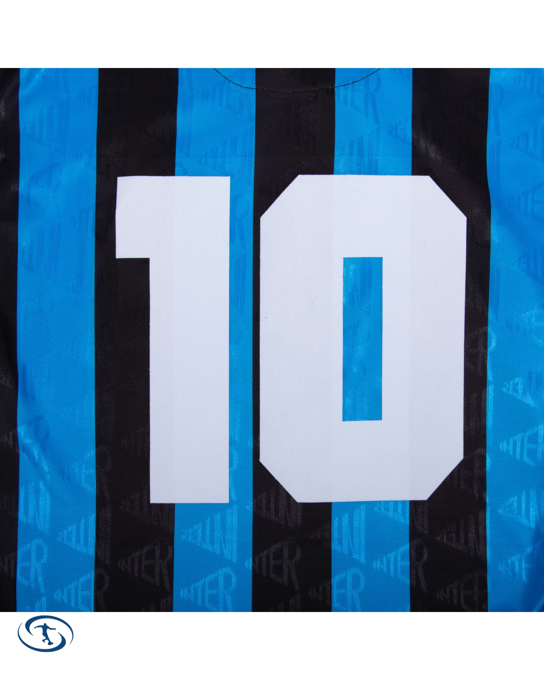 Inter Milan Home No.10 (Bergkamp) Retro Shirt 1993-1994 (Retro Flock Printing) - Men's